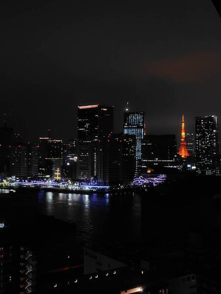 東京タワーと竹芝桟橋を望むことができます。(天候による)