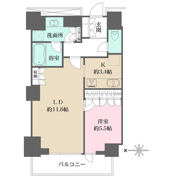 LD部分収納など、収納豊富な住まい。玄関先から室内が見えにくい、クランクイン設計が採用されています。