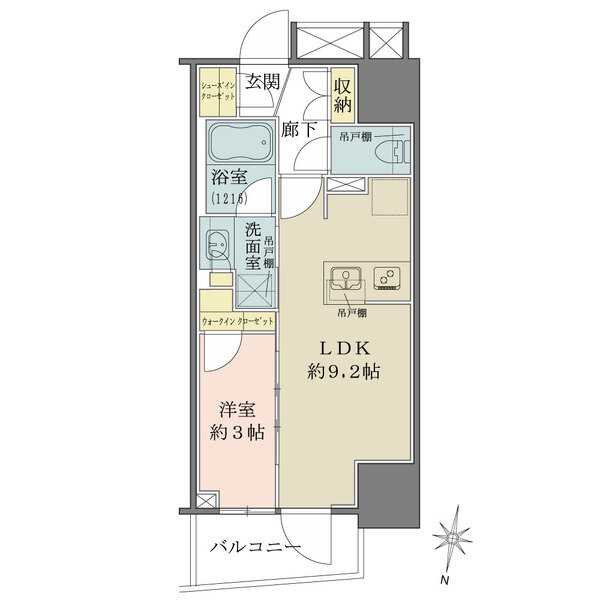 ウォールドアを格納することでゆとりのある1部屋としての利用も可能な間取りです。