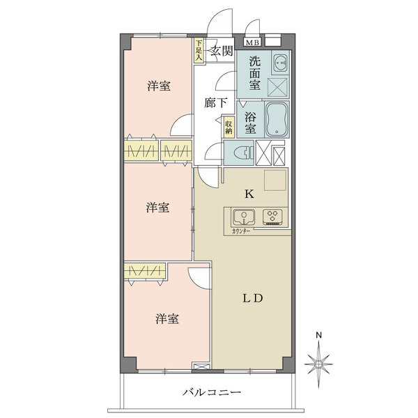 各部屋に収納があり、収納力が豊富。