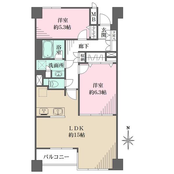 ■リビング・ダイニングを見渡せるカウンターシステムキッチン。■4階・南向き住戸のため、陽当たり良好。