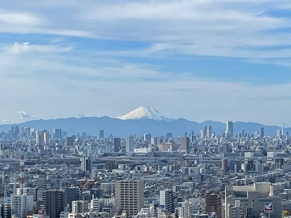 地上37階建の35階部分に所在。富士山を望む、贅沢な眺望を堪能できる住まいです(天候による)。
