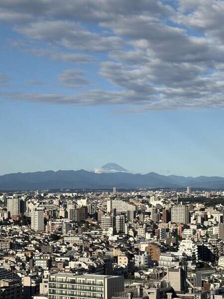 北西側の眺望。天気が良い日には富士山が望めます。