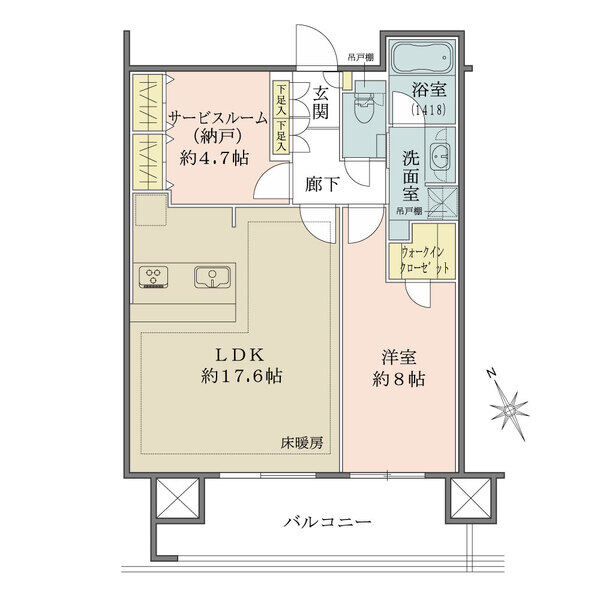 住空間を有効に活用した間取り設計。浴室は1418サイズ。ウォークインクローゼットなど、収納豊富です。