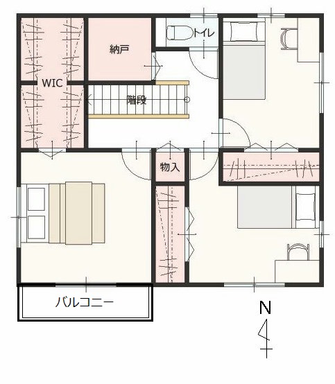 2階間取図　掲載の間取り図は設計図書を基に描き起こしたもので実際とは多少異なる場合があります。