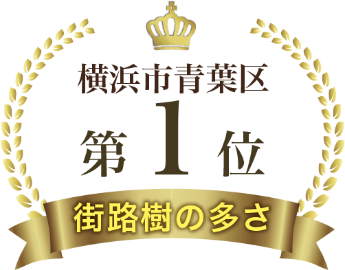 街路樹の多さ横浜市青葉区第1位