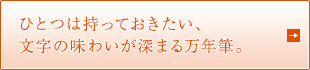 ひとつは持っておきたい、 文字の味わいが深まる万年筆。