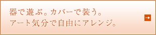 器で遊ぶ。カバーで装う。アート気分で自由にアレンジ。