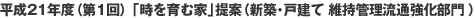 平成21年度（第1回）「時を育む家」提案（新築・戸建て 維持管理流通強化部門）