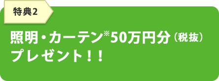 【特典2】照明・カーテン※50万円分（税抜）プレゼント！！