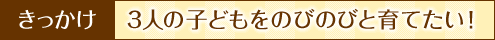 きっかけ：3人の子どもをのびのびと育てたい！