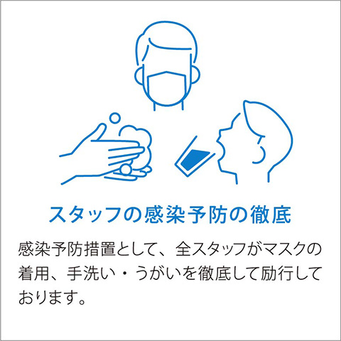 スタッフの感染予防の徹底