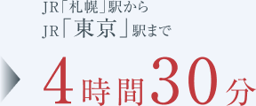札幌駅から東京駅まで約4時間30分