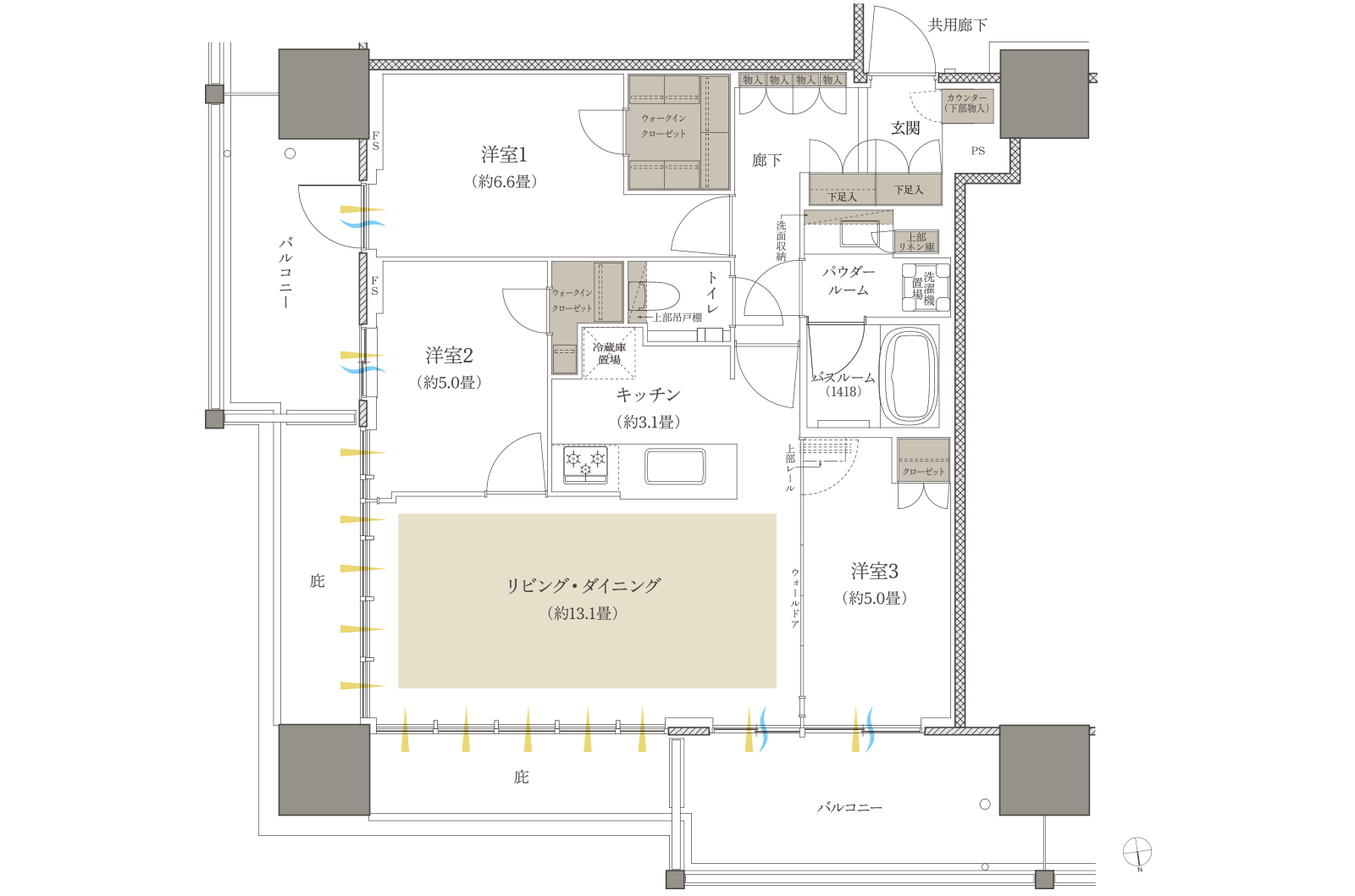 70F type 間取り図
