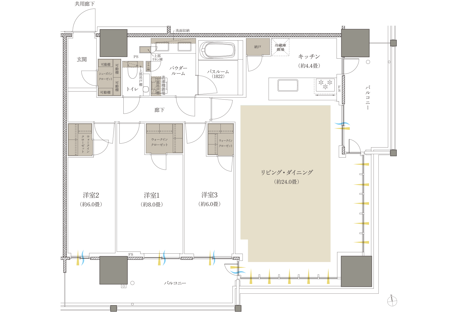 100B type 間取り図