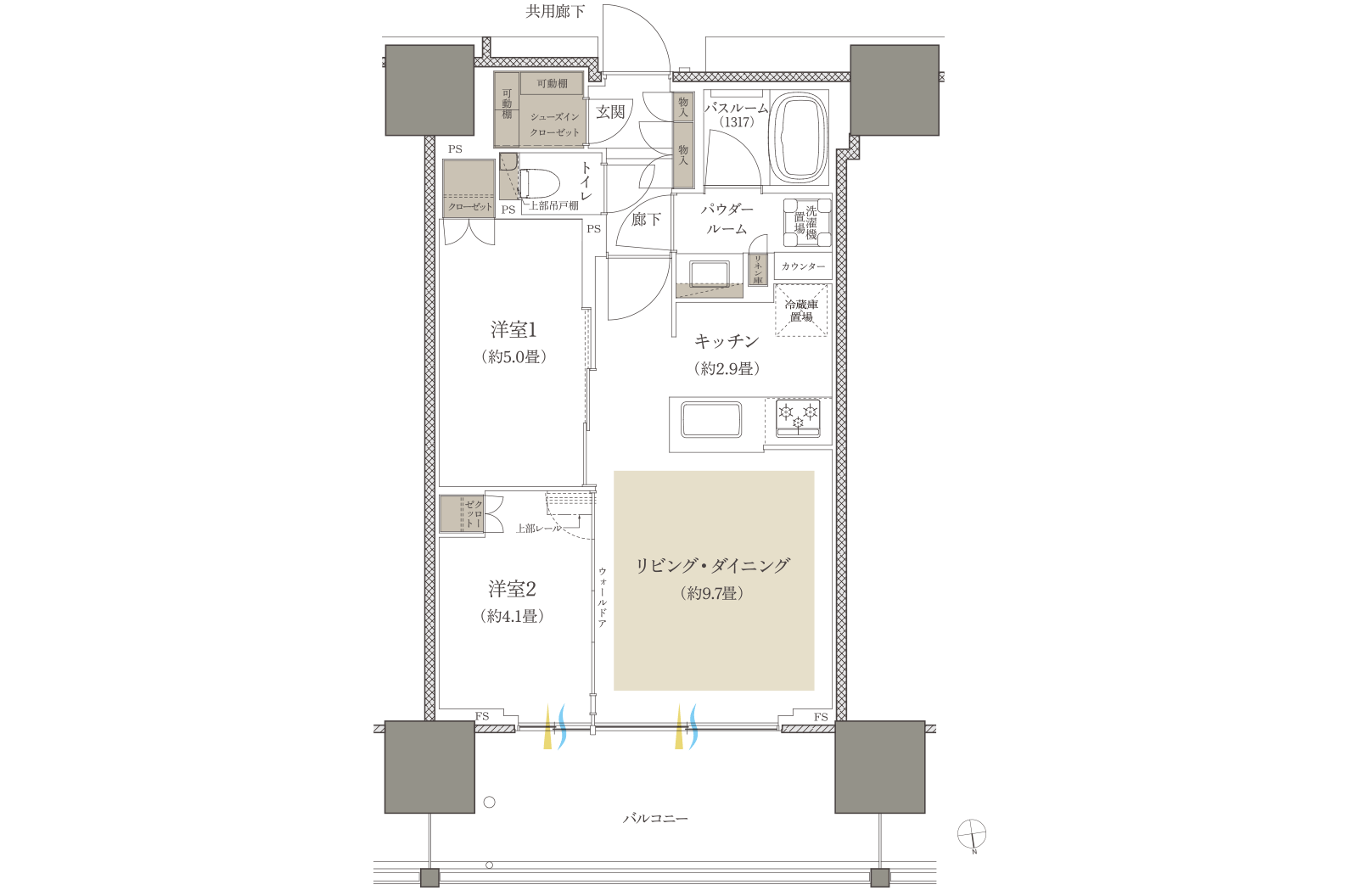 50B-2 type 間取り図