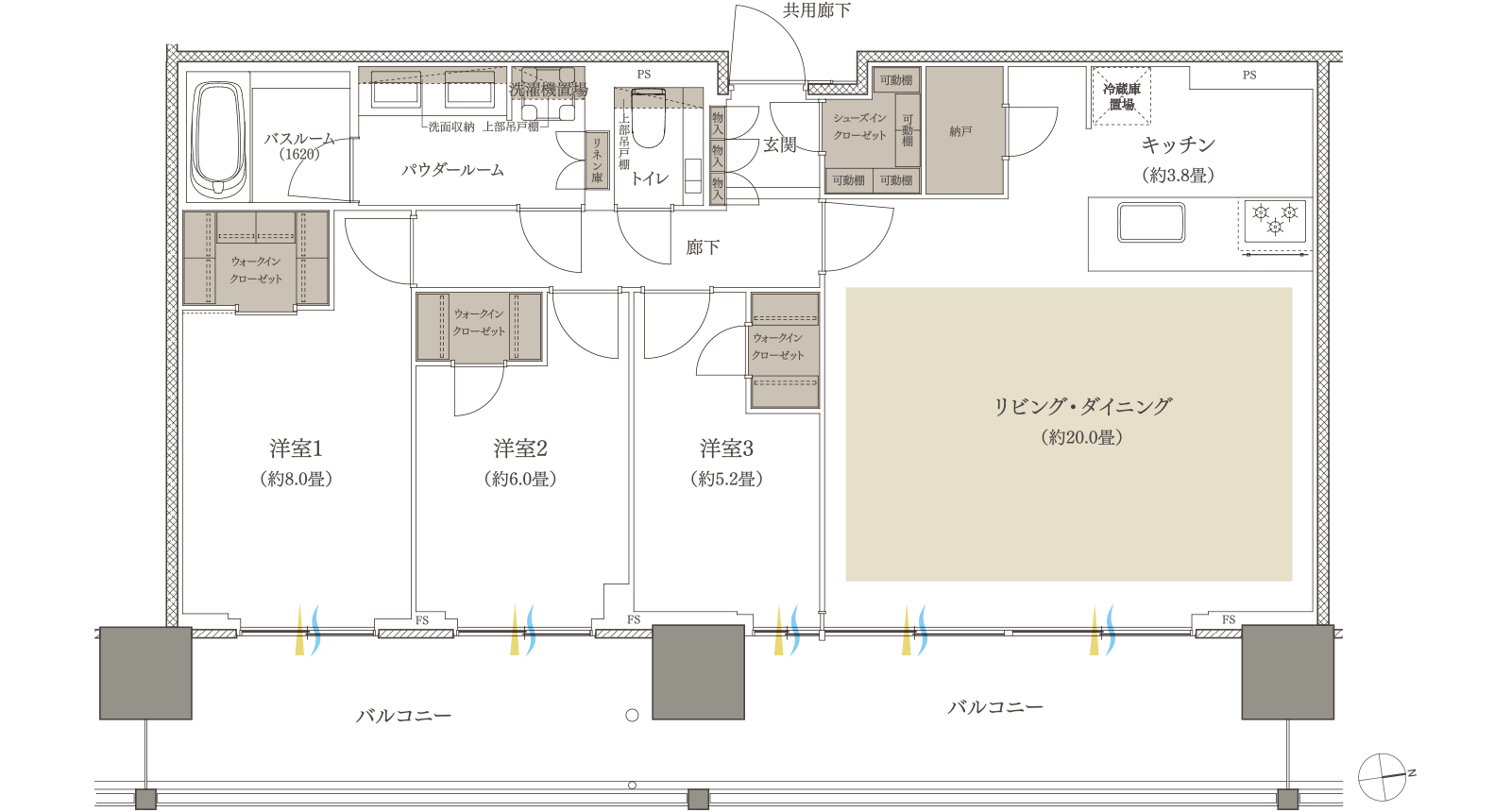 95C type 間取り図