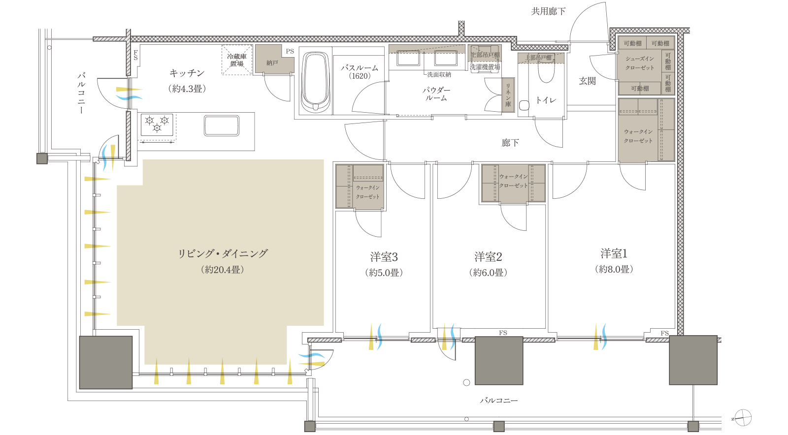 95D type 間取り図