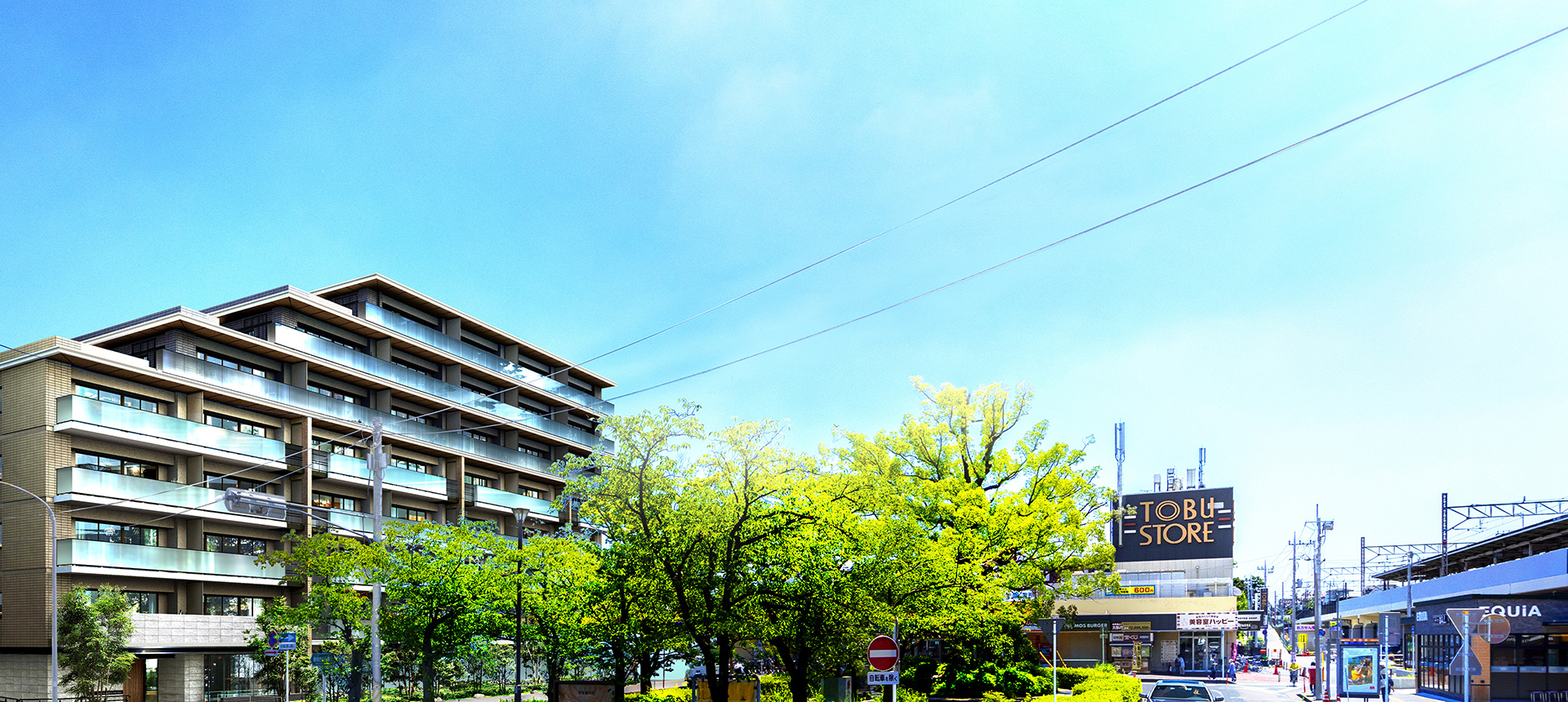 HELLO! NEW ONE!「新柏」駅から徒歩1分、スーパーと駅商業施設も徒歩1分、さらにターミナル「柏」駅へ1駅。目の前には緑豊かなロータリーが広がる、開放的なステーションフロント。“ONE”からはじまる全114家族の新しいライフストーリーは、ときめきと感動に満ちている。新柏、新章、はじまる。