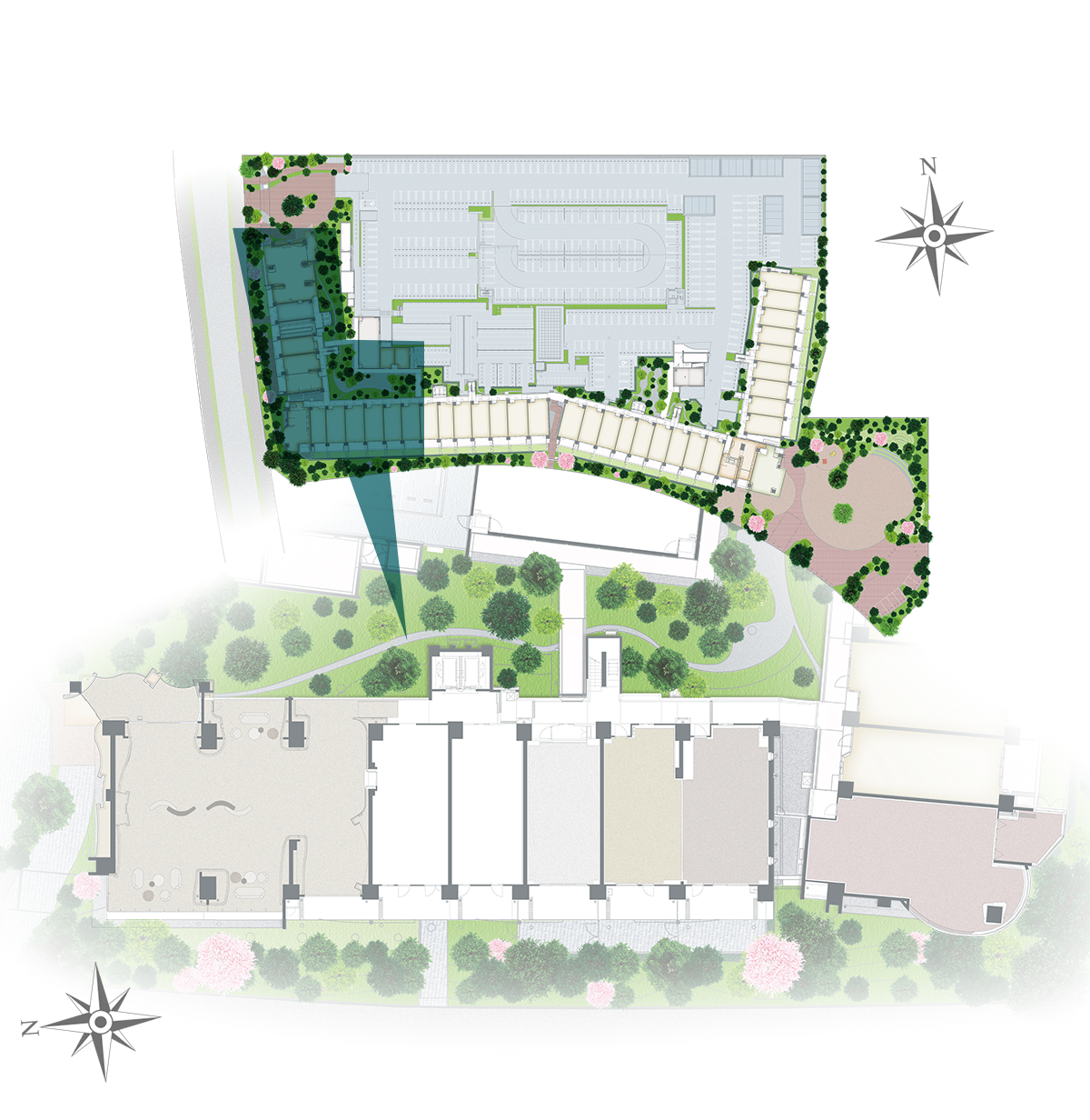 グランドエントランス周辺共用施設配置イラスト