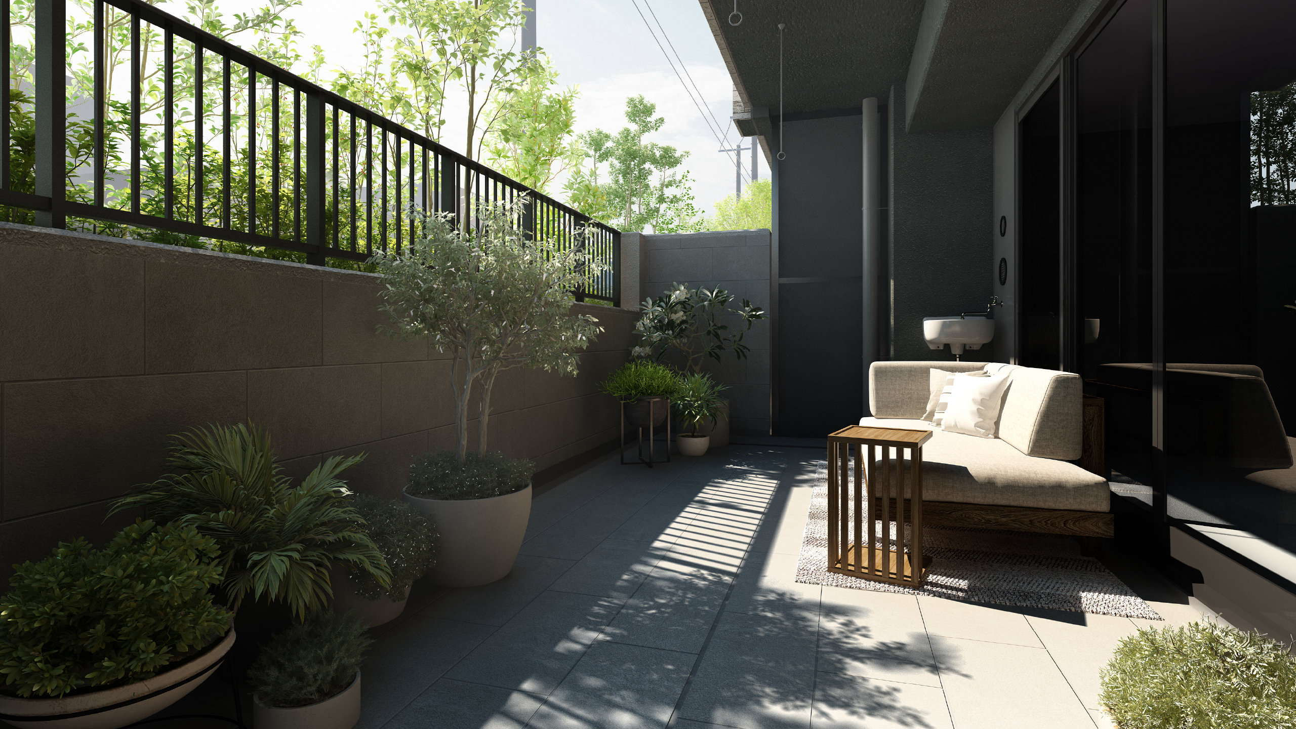 テラス完成予想図（Dtタイプ・108号室）