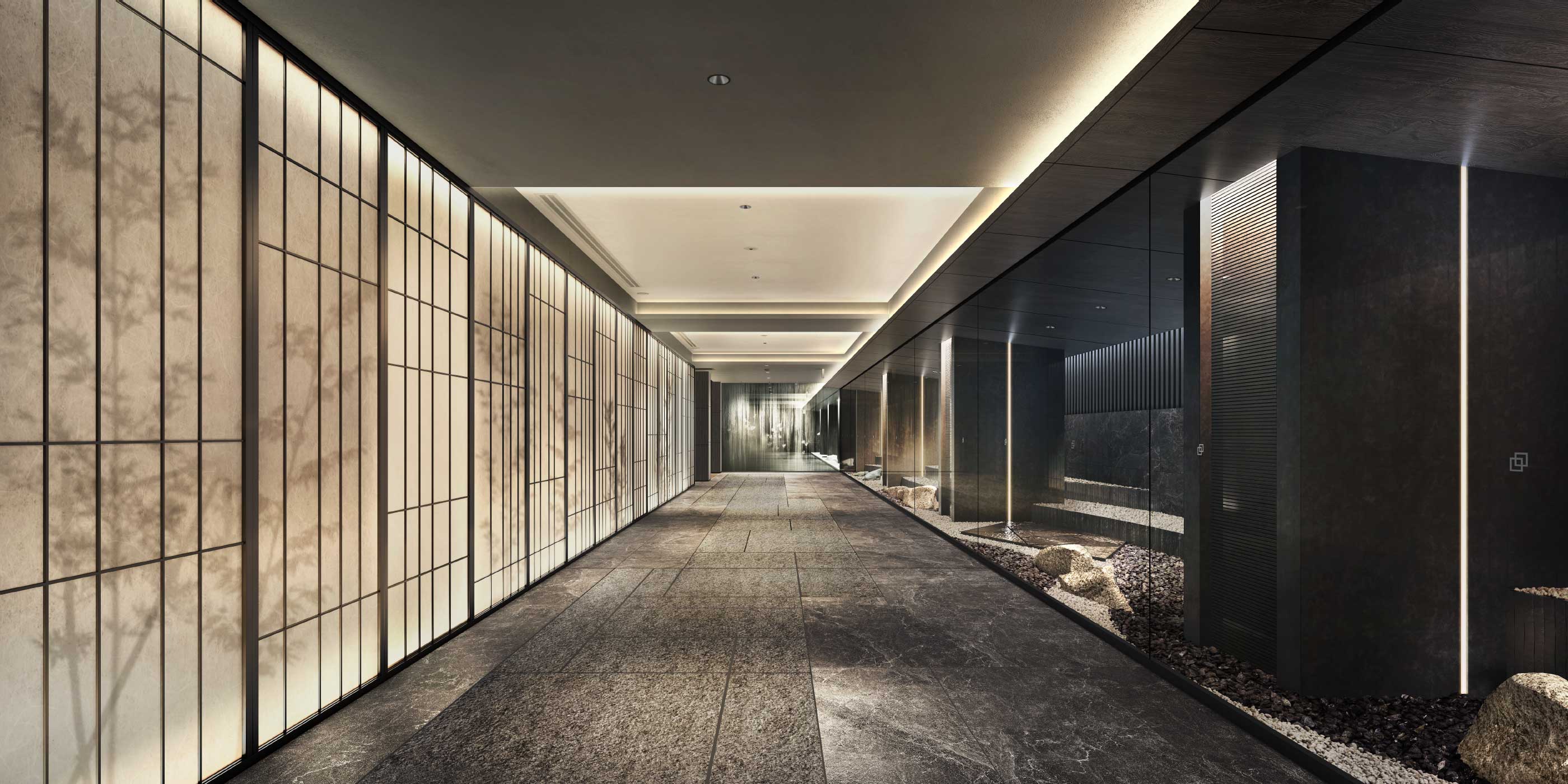 プレミスト京都 三条堀川:エントランスコリドー完成予想図