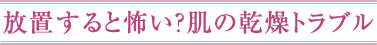 放置すると怖い？肌の乾燥トラブル