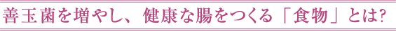 善玉菌を増やし、健康な腸をつくる「食物」とは？