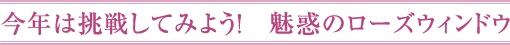 今年は挑戦してみよう！　魅惑のローズウィンドウ