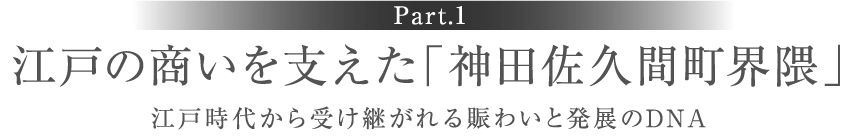 ［Part.1］江戸の商いを支えた「神田佐久間町界隈」