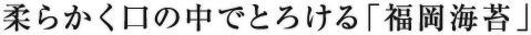 柔らかく口の中でとろける「福岡海苔」