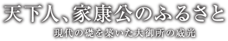 天下人、家康公のふるさと 現代の礎を築いた大御所の威光