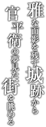 雅な面影を残す城跡から官兵衛の夢見た街を眺める