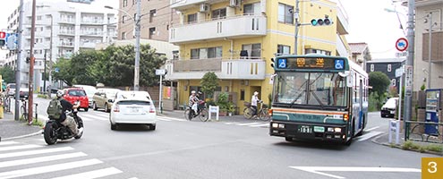 千川通りと旧早稲田通りの交差点。左に向かうと環八や笹目通り。