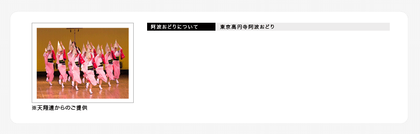 阿波踊りについて 東京高円寺阿波おどり ※天翔連からのご提供