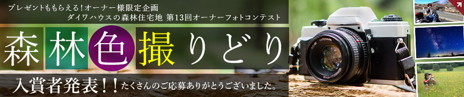プレゼントももらえる！オーナー様限定企画　ダイワハウスの森林住宅地 第13回オーナーフォトコンテスト 「森林色撮りどり」