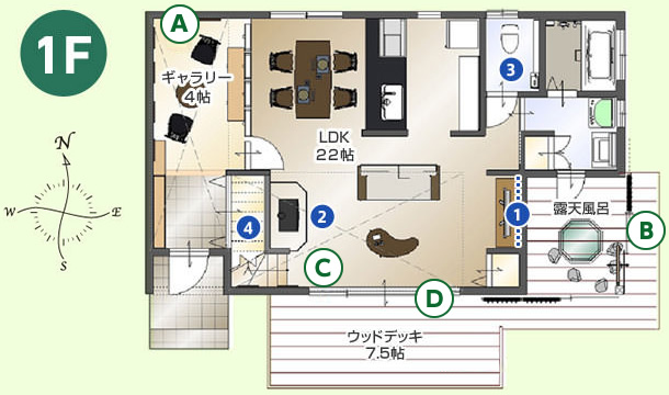 ギャラリーのある家 森林住宅地 モデルプラン集 田舎暮らし 別荘 ダイワハウス