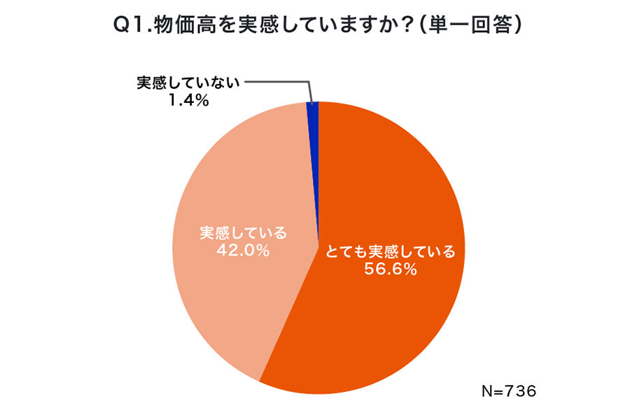 Q1.物価高を実感していますか？（単一回答）