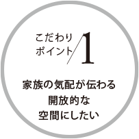 こだわりポイント1 家族の気配が伝わる開放的な空間にしたい