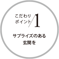 こだわりポイント1 サプライズのある玄関を